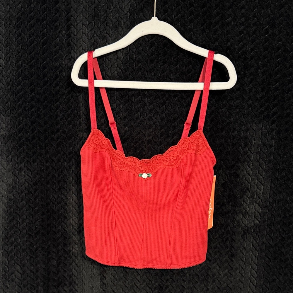 Colsie Scarlet Lace Accent XS Crop Top